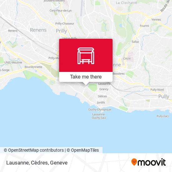 Lausanne, Cèdres map