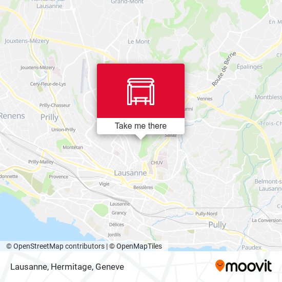 Lausanne, Hermitage map