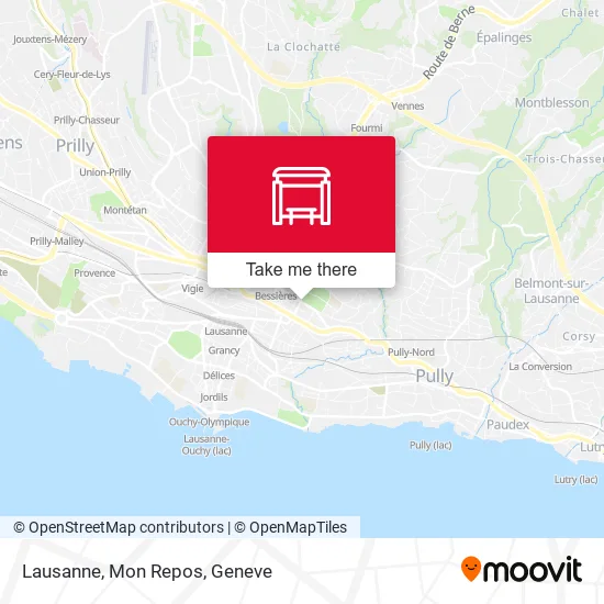 Lausanne, Mon Repos map