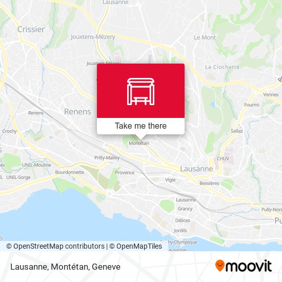 Lausanne, Montétan map