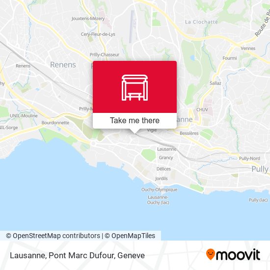 Lausanne, Pont Marc Dufour map