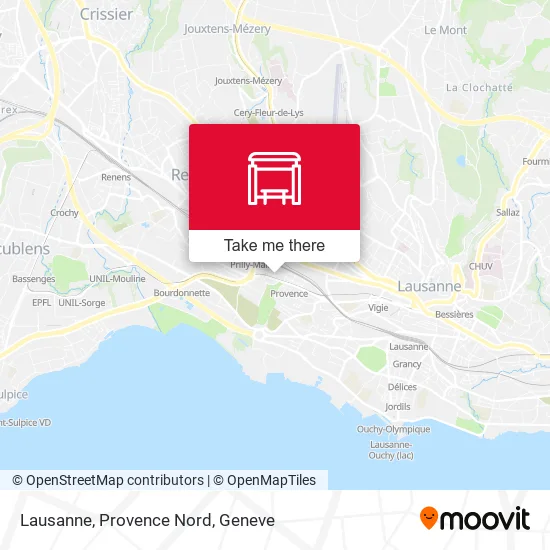 Lausanne, Provence Nord map