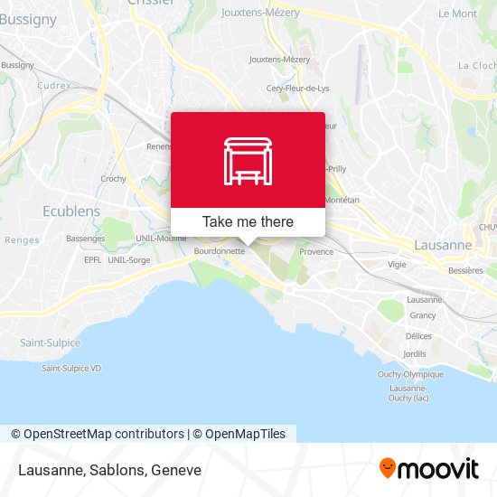 Lausanne, Sablons map