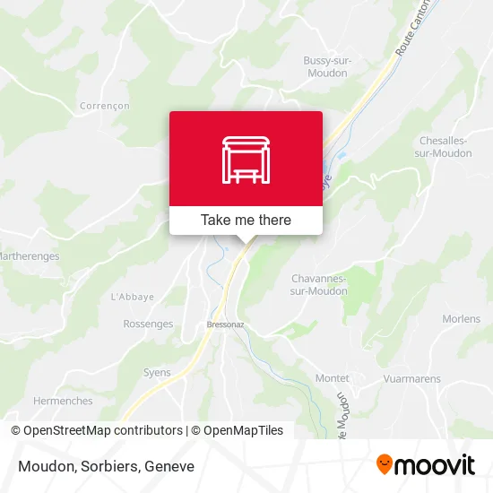 Moudon, Sorbiers map