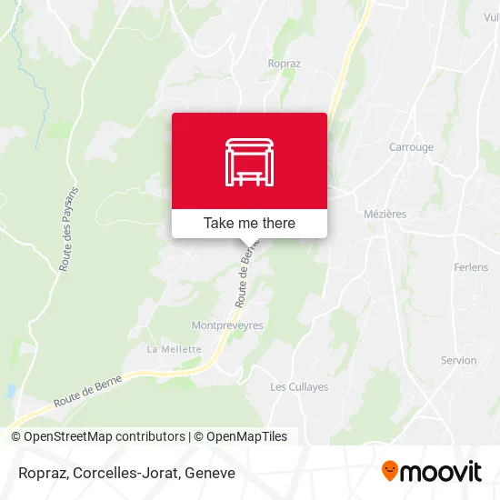 Ropraz, Corcelles-Jorat map