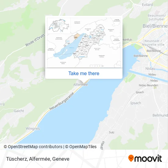 Tüscherz, Alfermée map