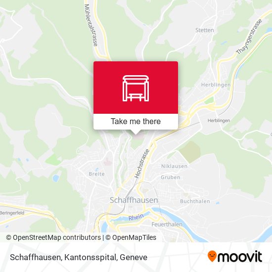 Schaffhausen, Kantonsspital Karte