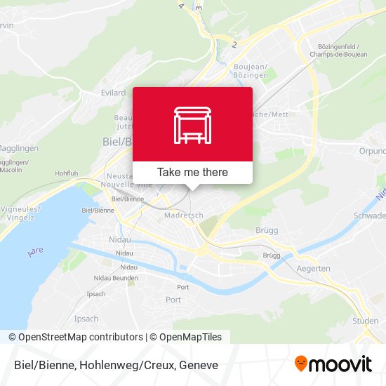 Biel/Bienne, Hohlenweg/Creux Karte