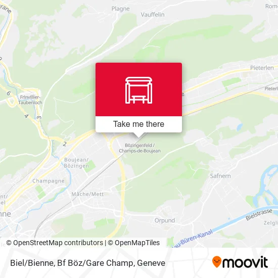 Biel/Bienne, Bf Böz/Gare Champ map
