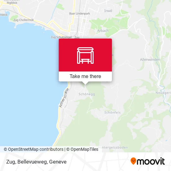 Zug, Bellevueweg map