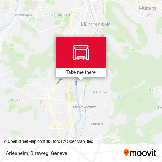 Arlesheim, Birsweg map