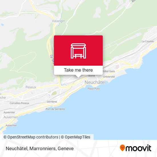 Neuchâtel, Marronniers map