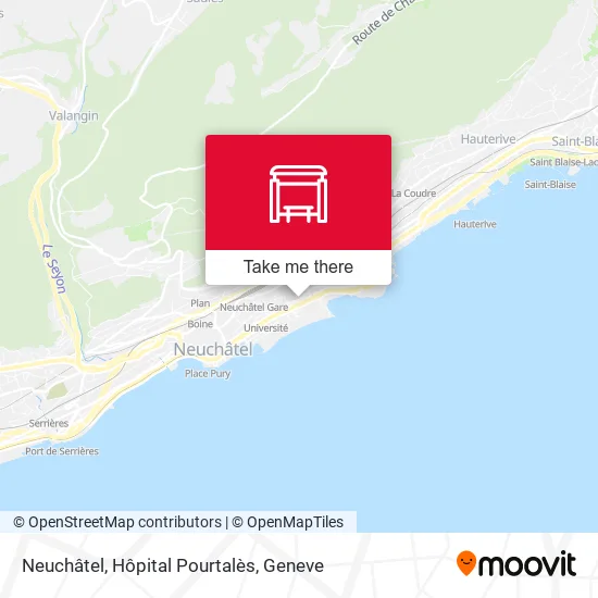 Neuchâtel, Hôpital Pourtalès map