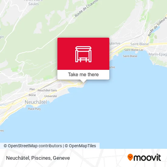 Neuchâtel, Piscines map