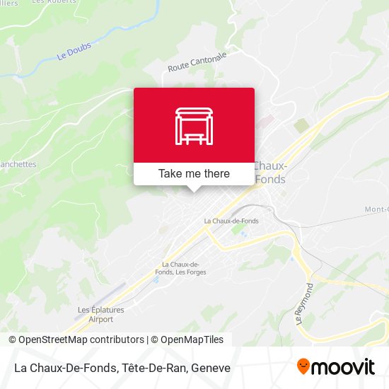 La Chaux-De-Fonds, Tête-De-Ran map