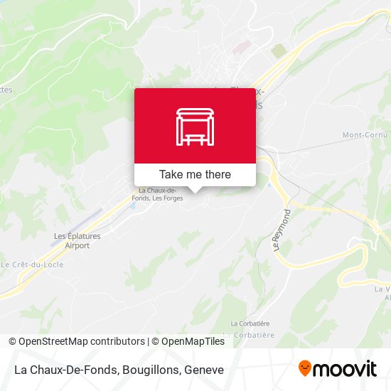 La Chaux-De-Fonds, Bougillons map