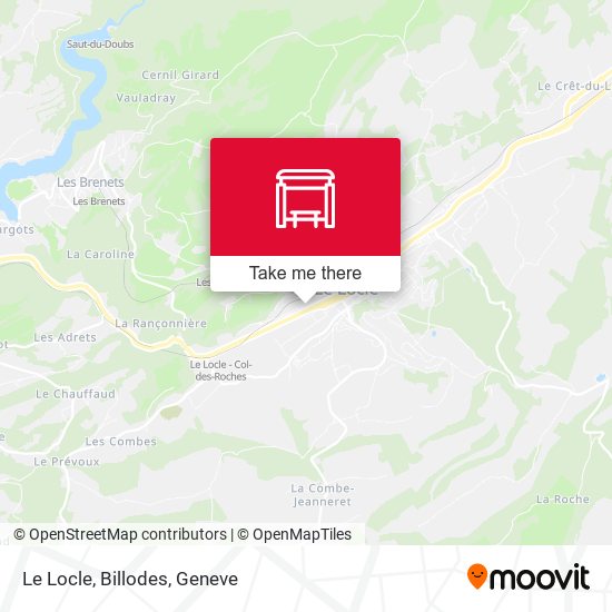Le Locle, Billodes map