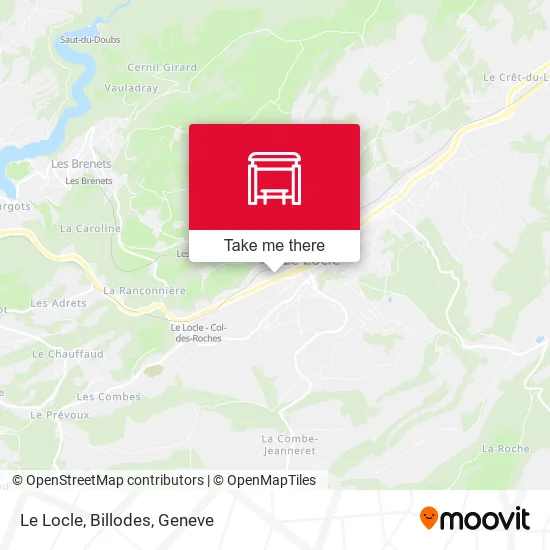 Le Locle, Billodes map