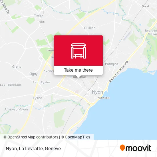 Nyon, La Levratte map