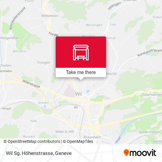 Wil Sg, Höhenstrasse map
