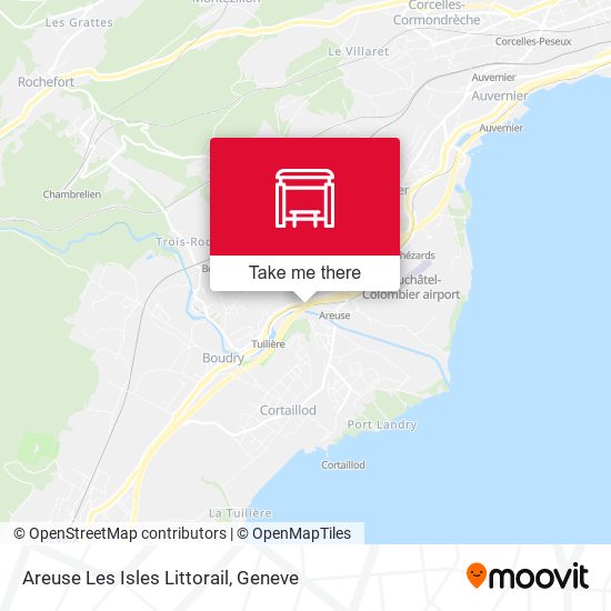 Areuse Les Isles Littorail map