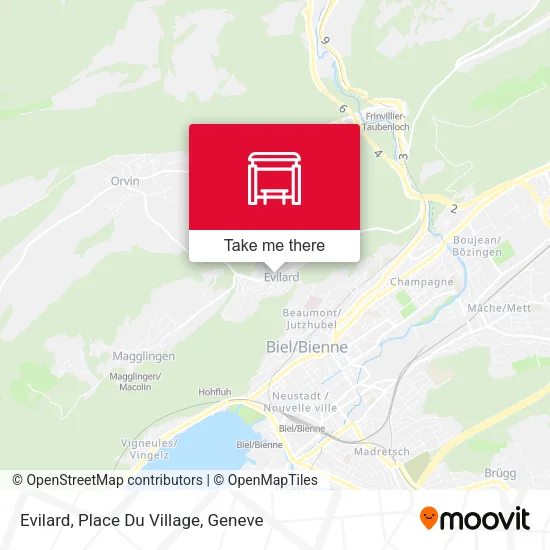 Evilard, Place Du Village map