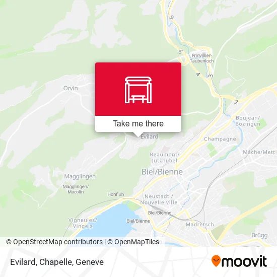 Evilard, Chapelle map