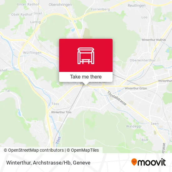 Winterthur, Archstrasse/Hb map