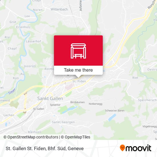 St. Gallen St. Fiden, Bhf. Süd map
