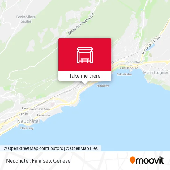 Neuchâtel, Falaises map