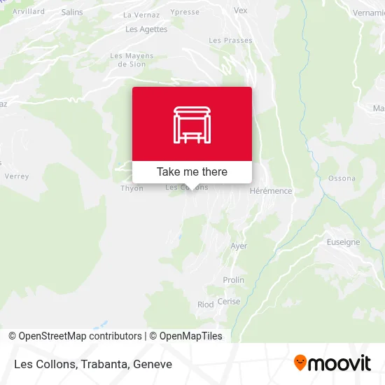 Les Collons, Trabanta map