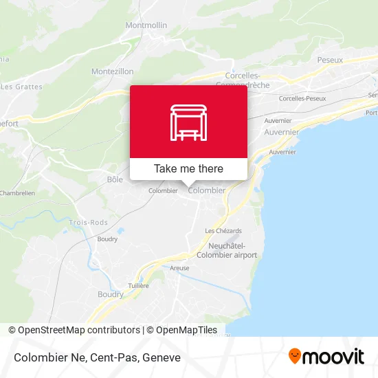 Colombier Ne, Cent-Pas map