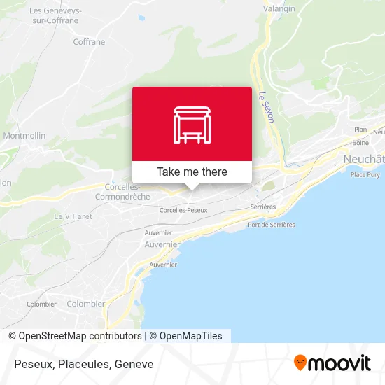 Peseux, Placeules map