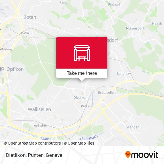 Dietlikon, Pünten map