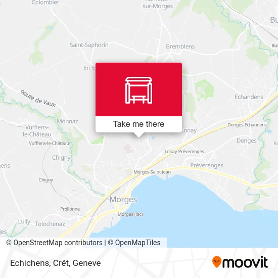 Echichens, Crêt map