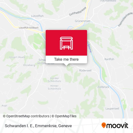 Schwanden I. E., Emmenknie map