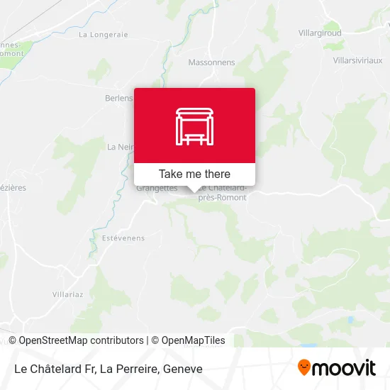 Le Châtelard Fr, La Perreire map