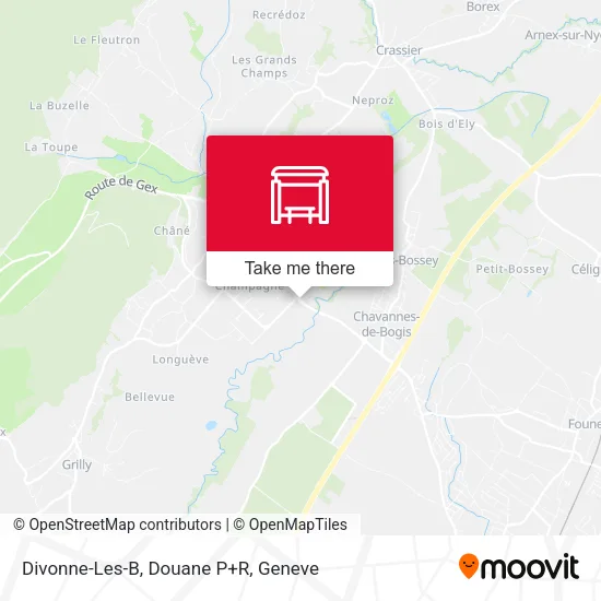 Divonne-Les-B, Douane P+R map