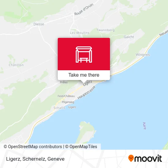 Ligerz, Schernelz map