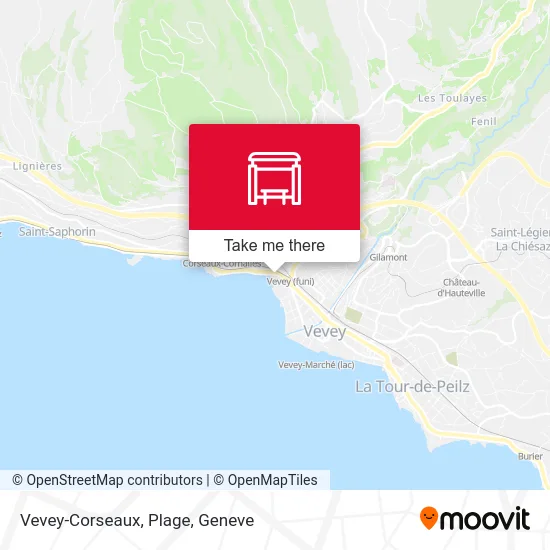 Vevey-Corseaux, Plage map