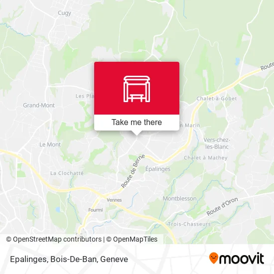 Epalinges, Bois-De-Ban map