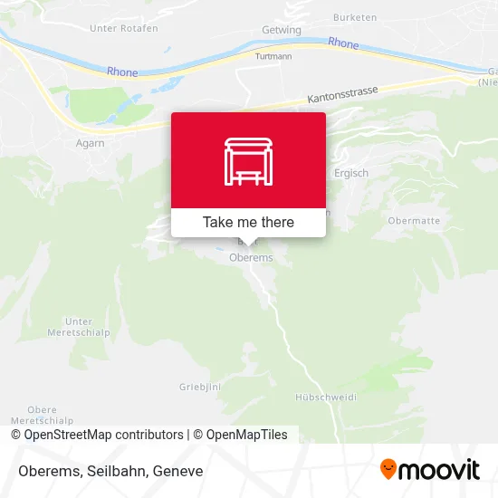 Oberems, Seilbahn map