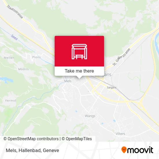 Mels, Hallenbad map