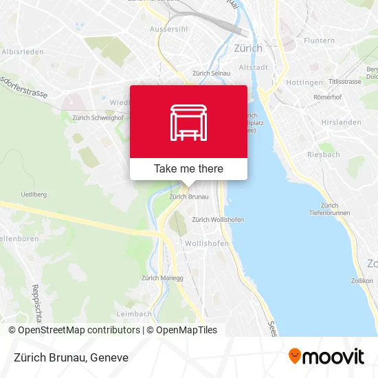 Zürich Brunau map