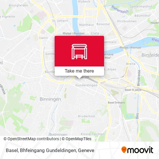 Basel, Bhfeingang Gundeldingen map