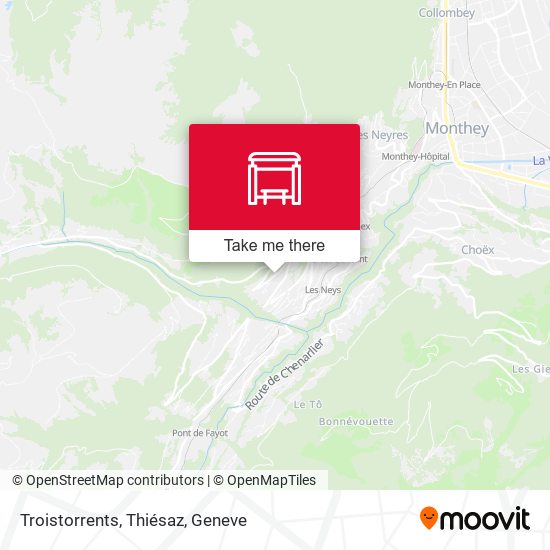 Troistorrents, Thiésaz map