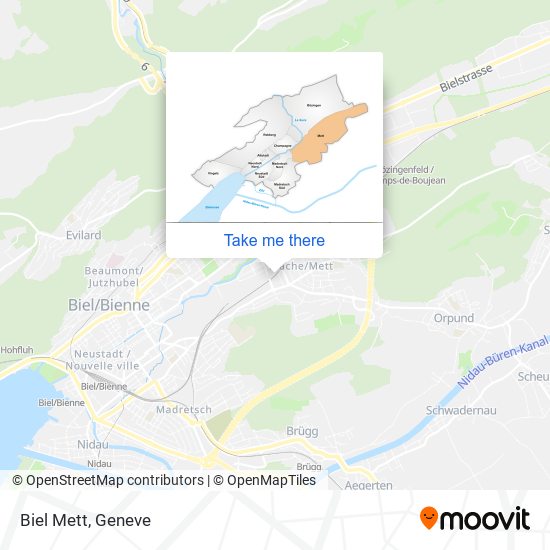 Biel Mett map