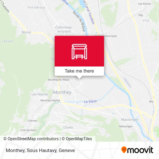 Monthey, Sous Hautavy map