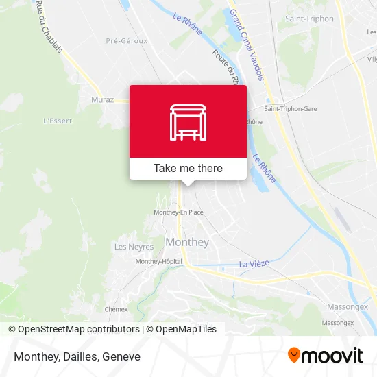 Monthey, Dailles map