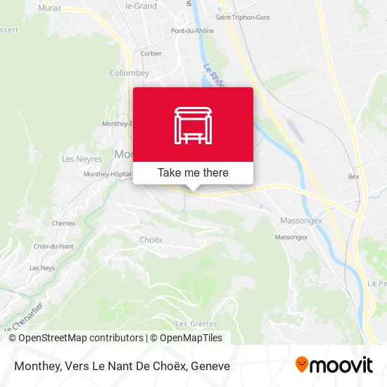 Monthey, Vers Le Nant De Choëx map